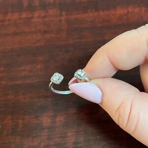 Open Square Sparkle Pandora Ring
